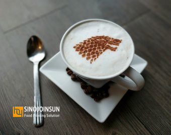 Juego de Throwed Theme Coffee Latte Art Impreso con la impresora de café Sinojoinsun y la tinta comestible