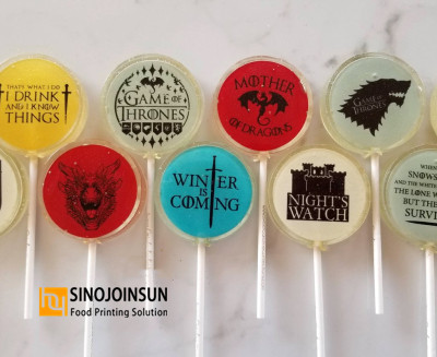 Juego de lollipops temáticos lanzados con impresora de café Sinojoinsun y tinta comestible_ 副 本