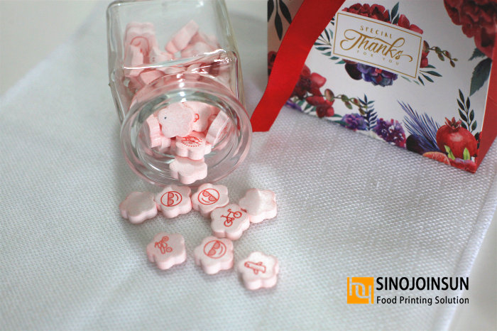 Caramelos de Acción de Gracias; Caramelos de boda personalizados impresos con la tinta comestible de Sinojoinsun ™ y la impresora de dulces
