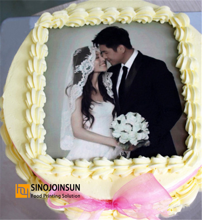 Pastel de bodas impreso con foto con hoja de hielo Sinojoinsun ™, papel comestible, tinta comestible_ 副 本 _ 副 本