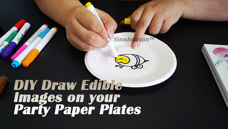 DIY Draw Edible Ink Imágenes / Textos / Pérdida de peso dieta en sus platos de papel